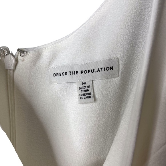 Dress The Population Estella Dress Gown Leg Slit White Size Medium Bridal Prom - Picture 9 of 14